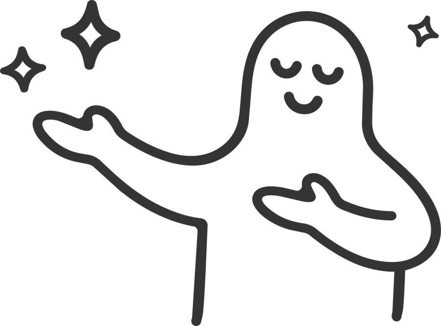 Illustration d'un personnage saluant, entouré d'étincelles, disant Lydiaaa